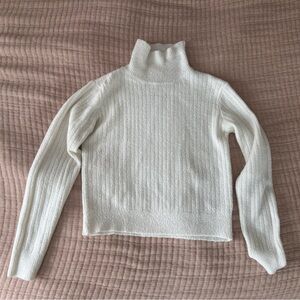 Cozy White Turtleneck Sweater - Luzabelle